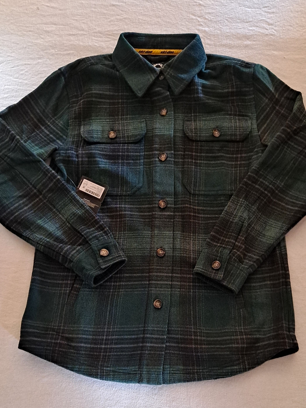 Women's Ski-Doo Green & Black Plaid Shacket Size Small